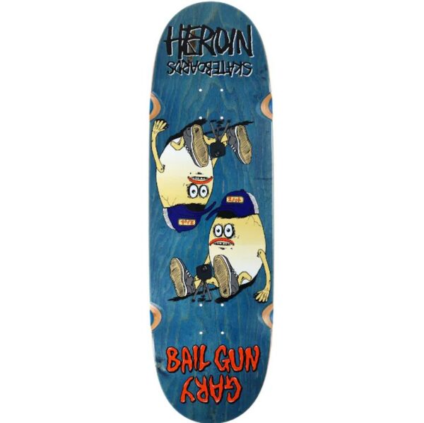 Heroin Skateboards Bail Gun Gary 4 Skateboard Deck 9.75”