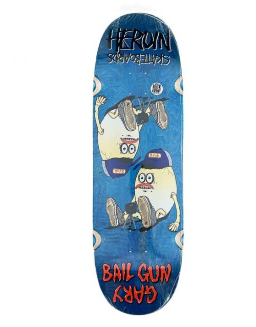 Heroin Skateboards Bail Gun Gary 4 Skateboard Deck 9.75”