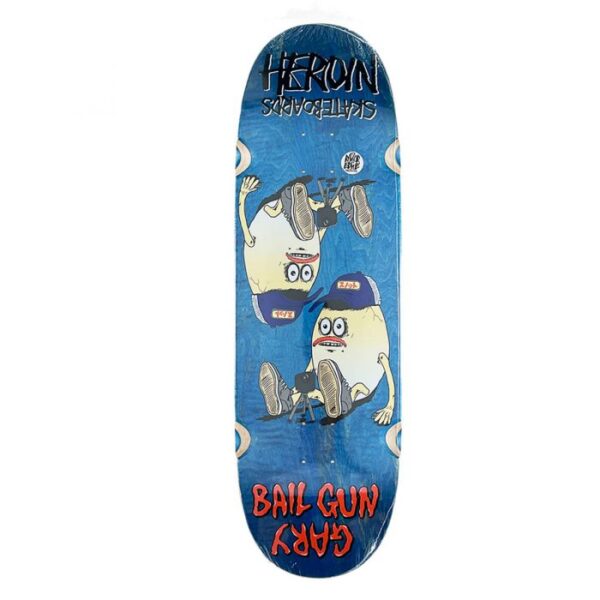 Heroin Skateboards Bail Gun Gary 4 Skateboard Deck 9.75”
