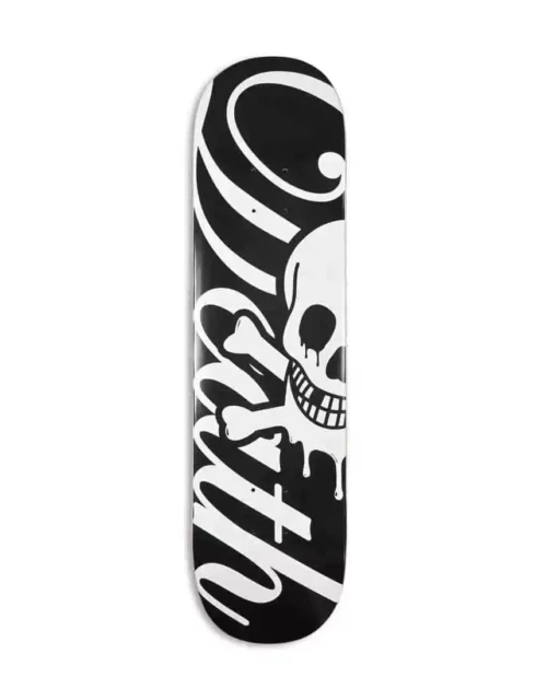 death script black white skateboard